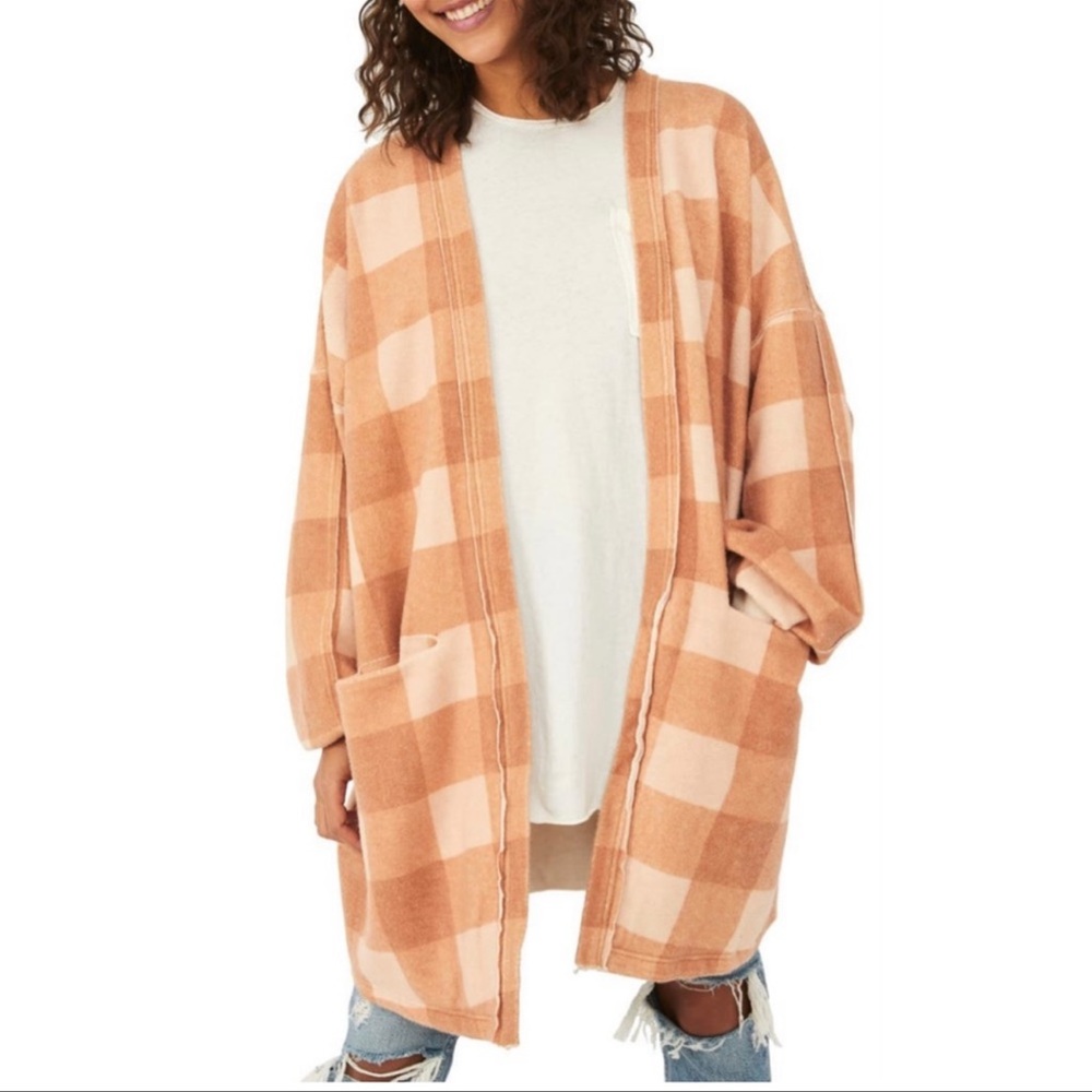 Free People | Benji Check Long Cardigan | Medium - Picture 6 of 16